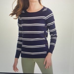 ❤️❤️Southern Tide Navy Jesa Sweater with White Stripes Women's XS - grea…
